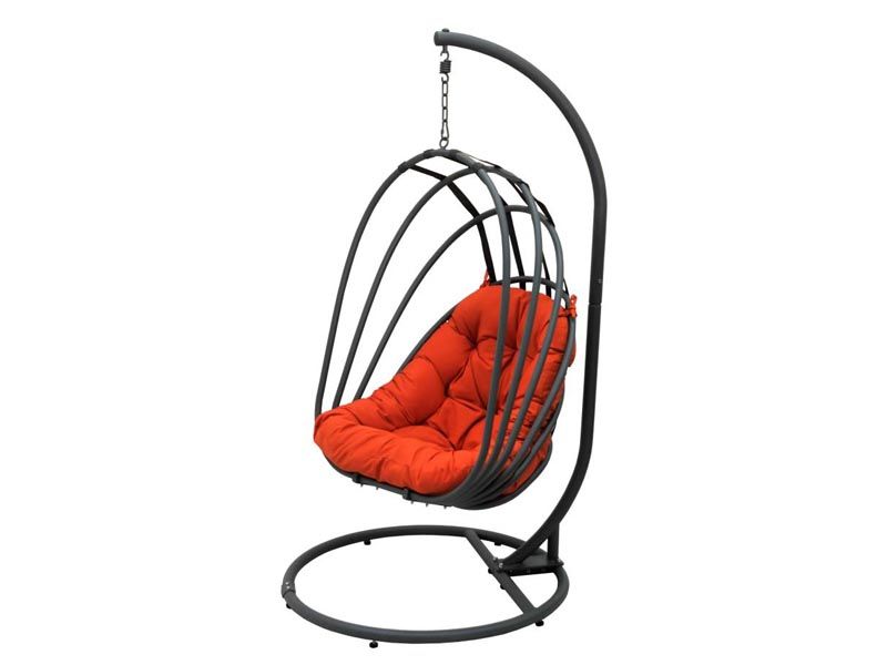 подвесное кресло Mojo - цвет серый/подушка оранжевая