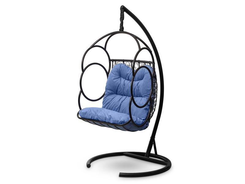 подвесное кресло Senatore цвет черный с синей подушкой