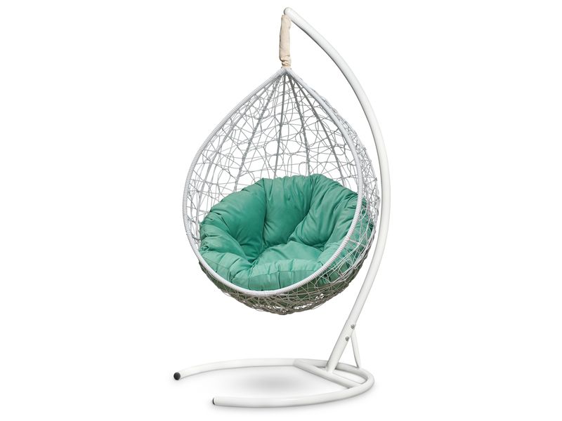 подвесное кресло Sevilla Verde Velour цвет белый с подушкой