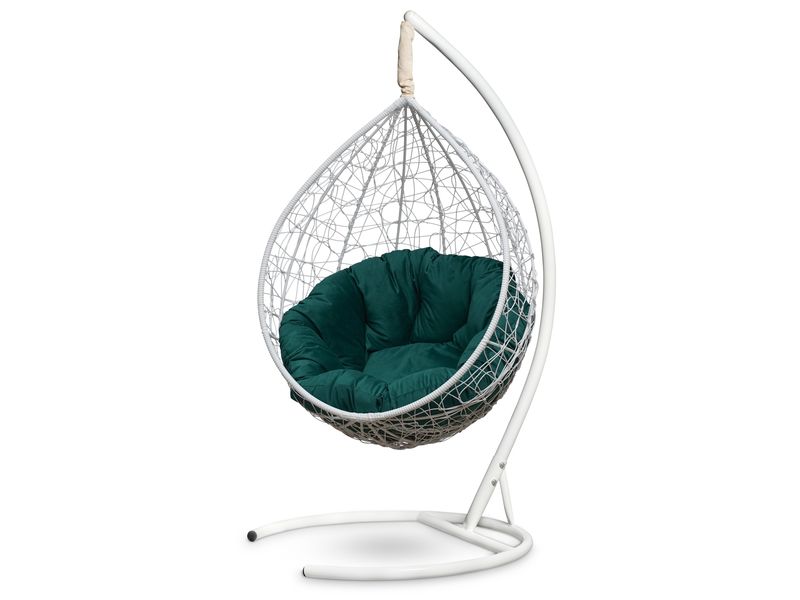 подвесное кресло Sevilla Verde Velour цвет белый с подушкой