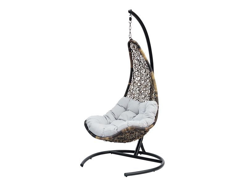 подвесное кресло Wind - коричневое со светло-серой подушкой