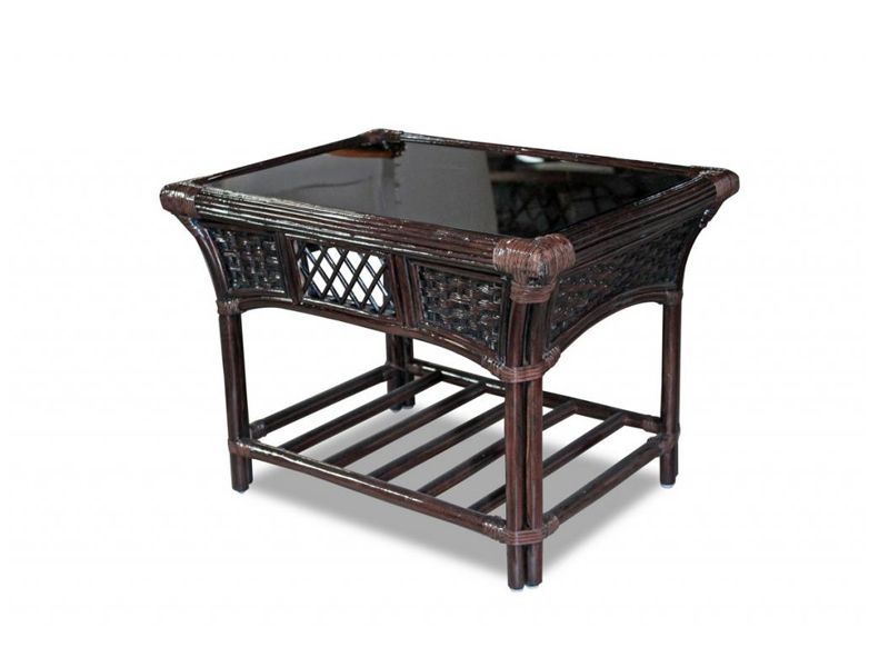 приставной столик из натурального ротанга Casablanca - темно-коричневый