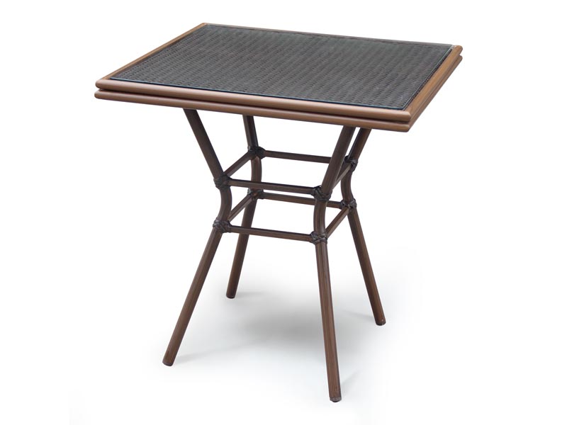 стол квадратный для летнего кафе и дачи а1016 - коричневый