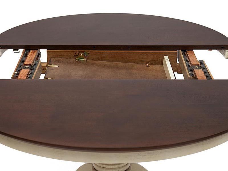 стол обеденный раскладной Каир (CT4260) 100(133)x100x75см цвет античный белый/тёмный Дуб