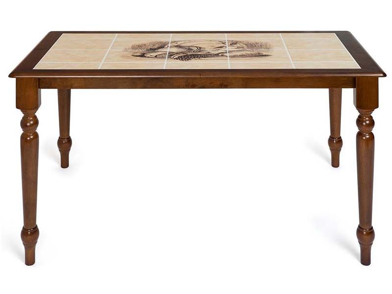 кухонный стол с плиткой СТ 3045Р (Натюрморт) цвет тёмный дуб