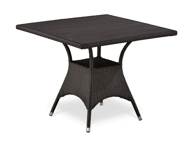 плетеный стол из искусственного ротанга T190BD-W52-90х90 Brown цвет коричневый
