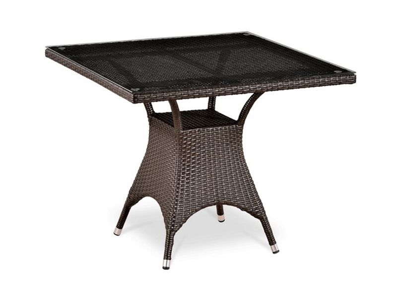 плетеный стол из искусственного ротанга T220BBT-W52-90x90 Brown цвет коричневый