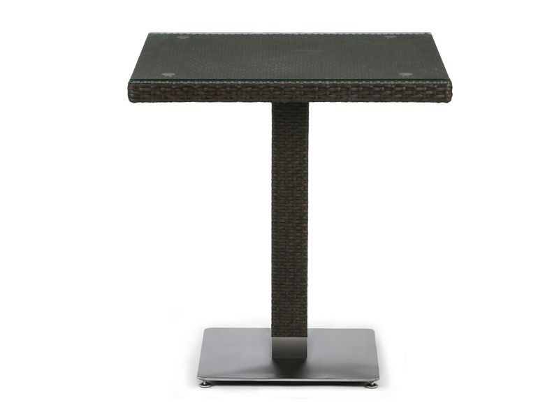 плетеный стол из искусственного ротанга T605SWT-W53-70x70 Brown цвет коричневый