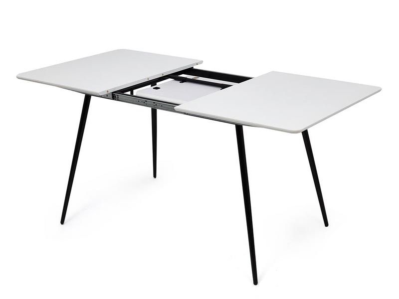 стол Virgo (mod.8053) 120/160x80x76см цвет белый/черный