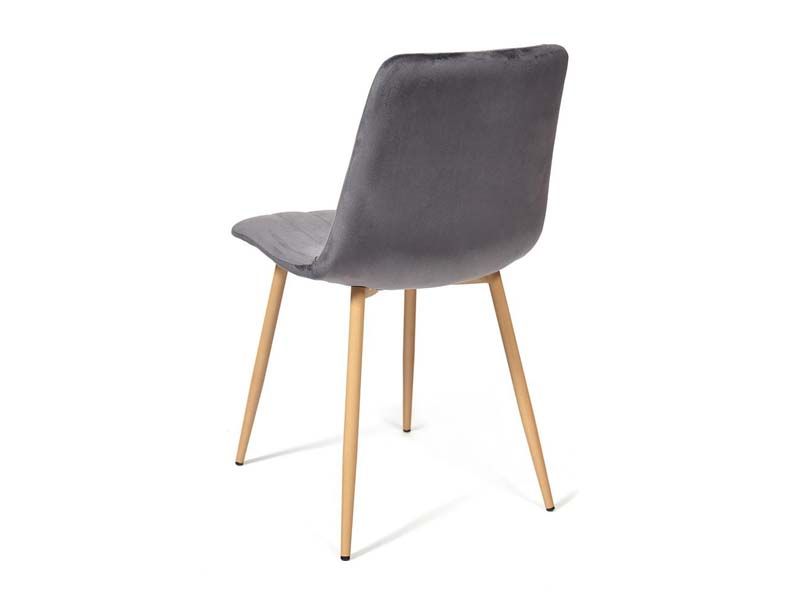 стул Dublin (mod. 7066) цвет серый вельвет/бук G062-40