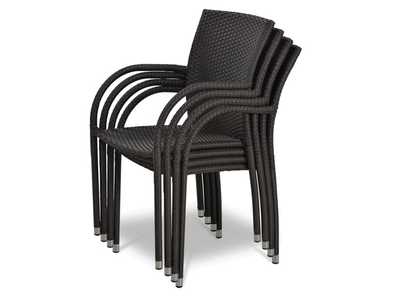 стул из искусственного ротанга Y282-W52 - коричневый