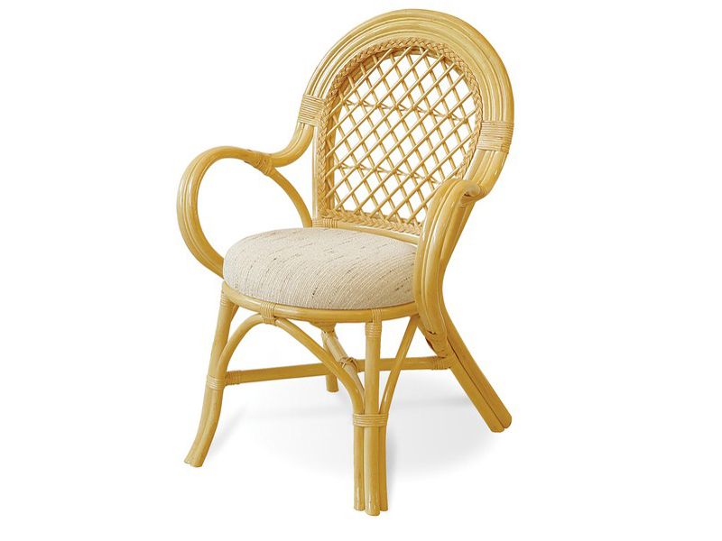 стул с подлокотниками из натурального ротанга 04/11А - цвет натуральный