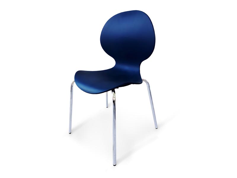 пластиковый стул на хромированном каркасе Bary - синий
