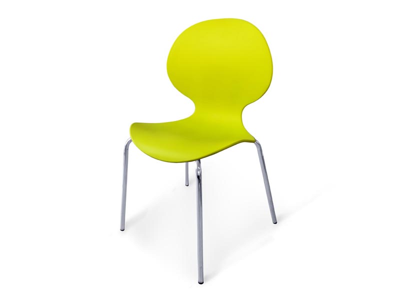пластиковый стул на хромированном каркасе Bary - лимонный