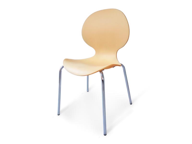 пластиковый стул на хромированном каркасе Bary - персиковый