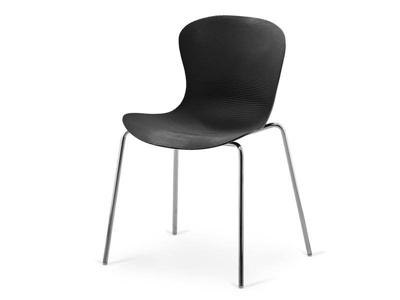 пластиковый стул на хромированном каркасе Molly - черный