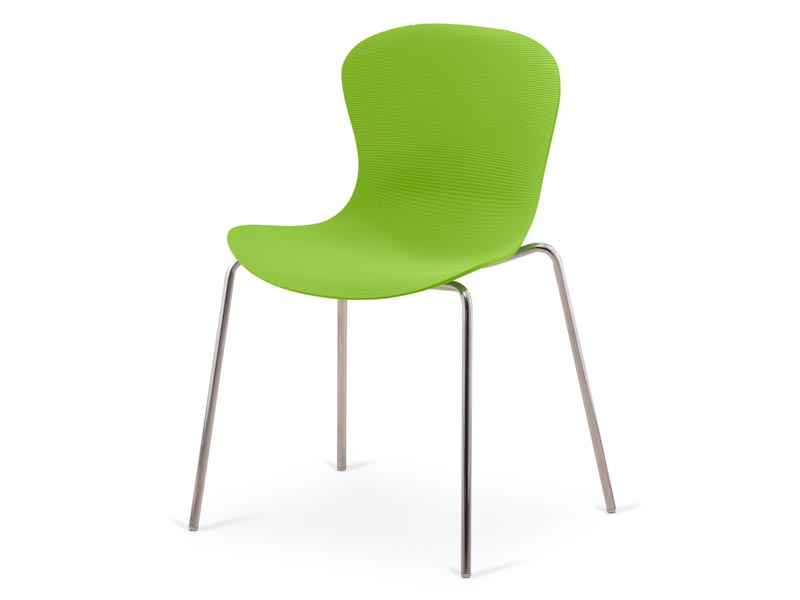 пластиковый стул на хромированном каркасе Molly - зеленый