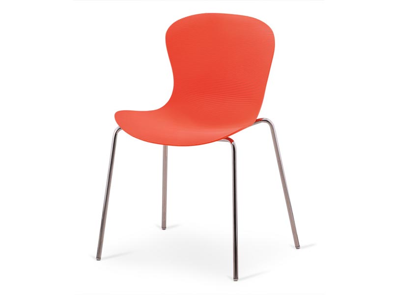пластиковый стул на хромированном каркасе Molly - оранжевый