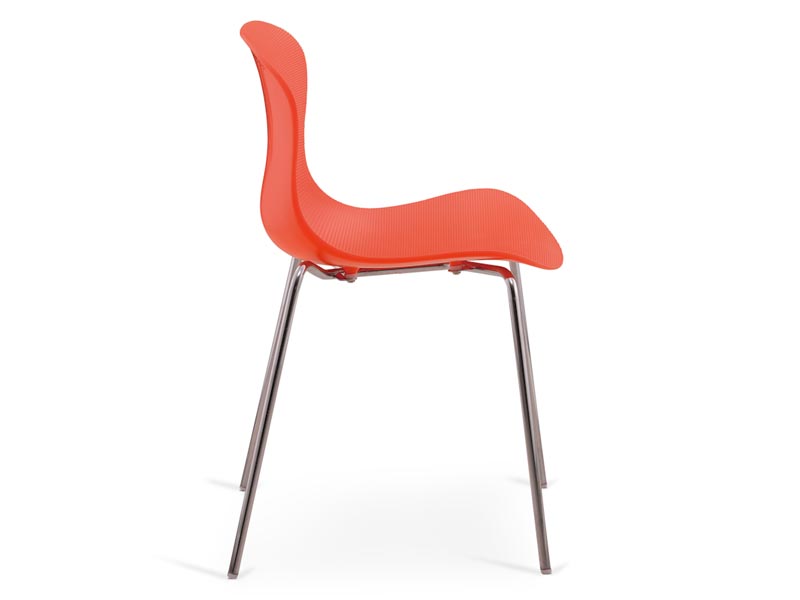 пластиковый стул на хромированном каркасе Molly - оранжевый