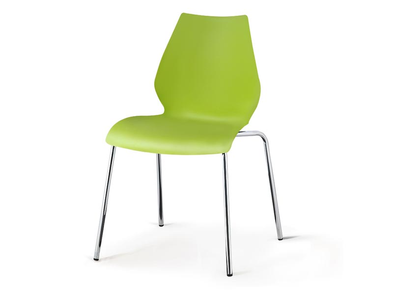 пластиковый стул на хромированном каркасе Polly - зеленый