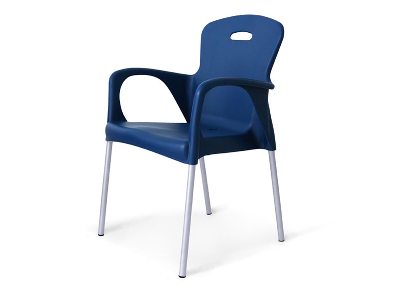 пластиковый стул на серебристом каркасе Remy - синий