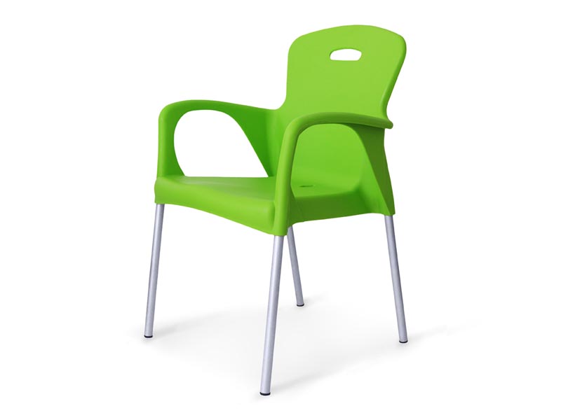 пластиковый стул на серебристом каркасе Remy - зеленый