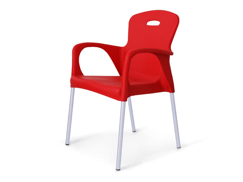 пластиковый стул на серебристом каркасе Remy - красный