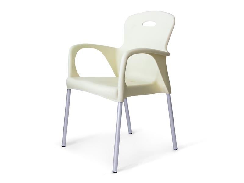 пластиковый стул на серебристом каркасе Remy - белый