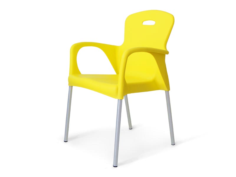 пластиковый стул на серебристом каркасе Remy - желтый
