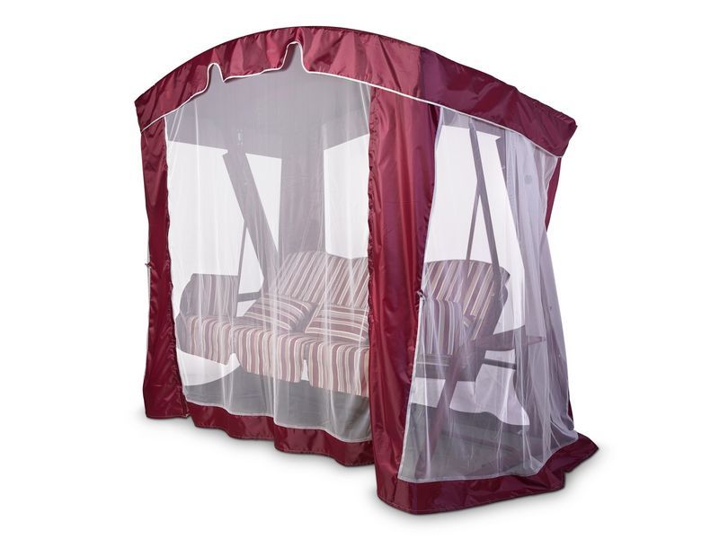 тент-шатер для садовых качелей с дугообразной крышей - цвет бордовый