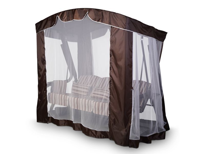 тент-шатер для садовых качелей с дугообразной крышей - цвет шоколад