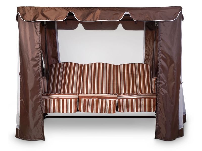 тент-шатер для садовых качелей с прямой крышей - цвет шоколад