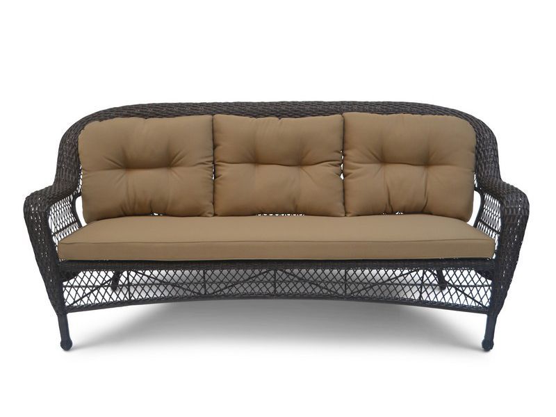 трехместный диван из искусственного ротанга LV216 - коричневый