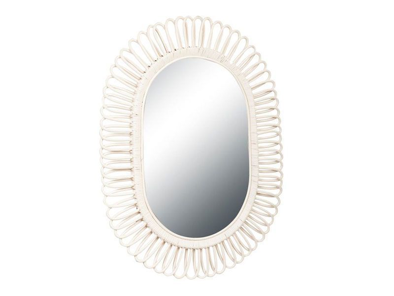 овальное настенное зеркало 50/03М цвет белый