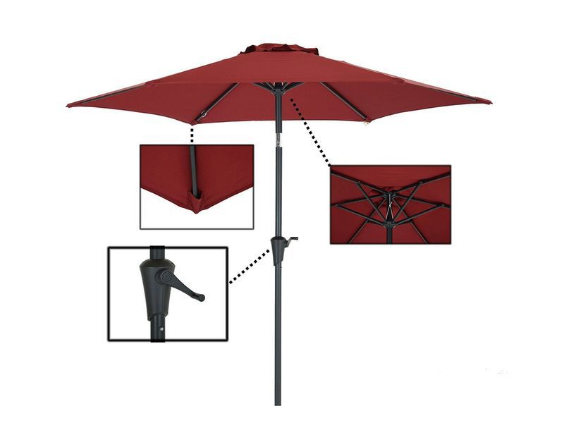 садовый зонт складной AFM-270-8к - цвет бордовый