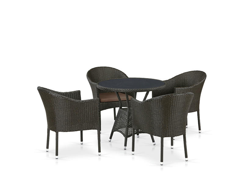 Комплект плетеной мебели из искусственного ротанга T707ANS/Y350-W53 4Pcs Brown