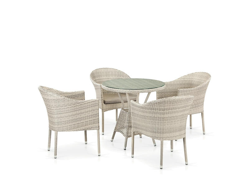 Комплект плетеной мебели из искусственного ротанга T705ANT/Y350-W85 4Pcs Latte