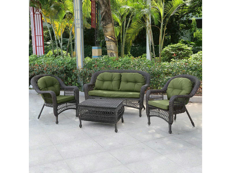 Плетеный комплект для отдыха из искусственного ротанга LV-520BG Brown-Green