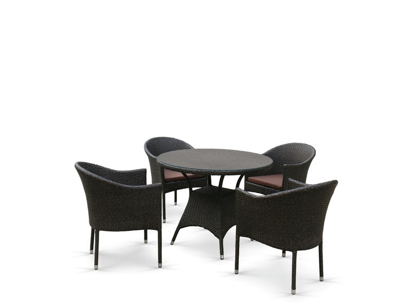 Комплект мебели из иск. ротанга T197ANS/Y350A-W53 Brown (4+1)