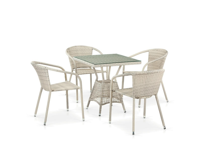 Комплект плетеной мебели из искусственного ротанга T706/Y137C-W85 Latte 4Pcs