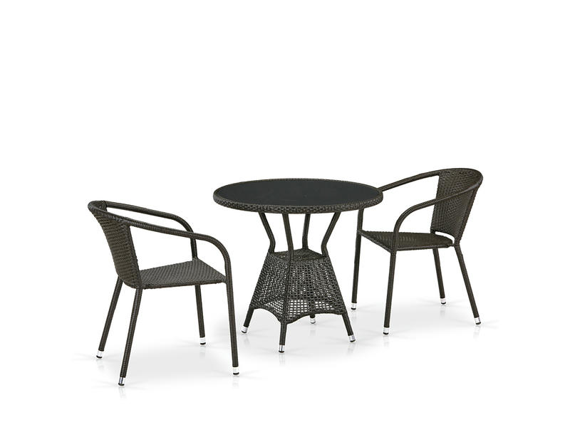 Комплект плетеной мебели из искусственного ротанга T707ANS/Y137C-W53 2Pcs Brown