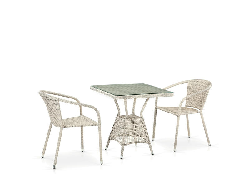 Комплект плетеной мебели из искусственного ротанга T706/Y137C-W85 2Pcs Latte