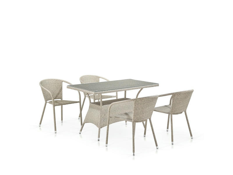 Комплект плетеной мебели T198D/Y137C-W85 Latte (4+1)
