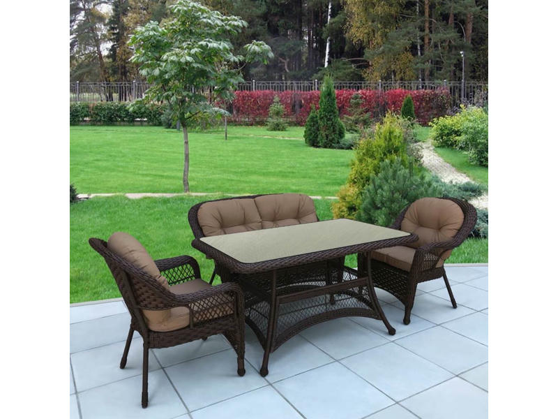 Комплект плетеной мебели T130-LV520BB-Brown_Beige