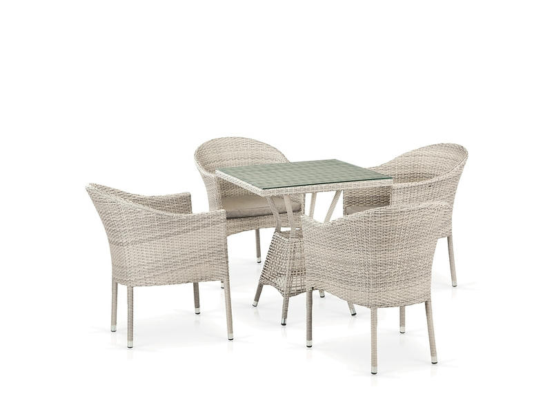 Комплект плетеной мебели из искусственного ротанга T706/Y350-W85 4Pcs Latte