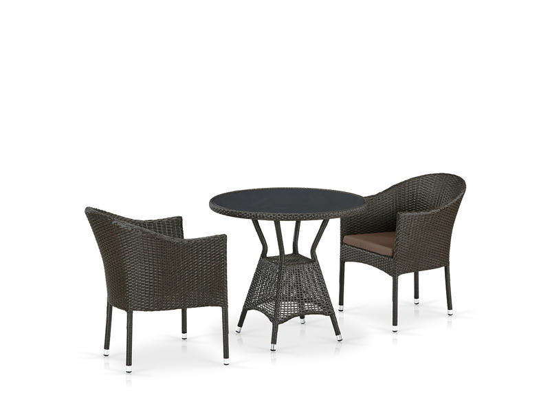 Комплект плетеной мебели из искусственного ротанга T707ANS/Y350-W53 2Pcs Brown