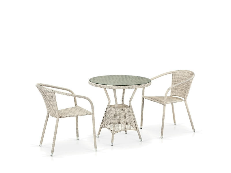 Комплект плетеной мебели из искусственного ротанга T705ANT/Y137C-W85 2Pcs Latte