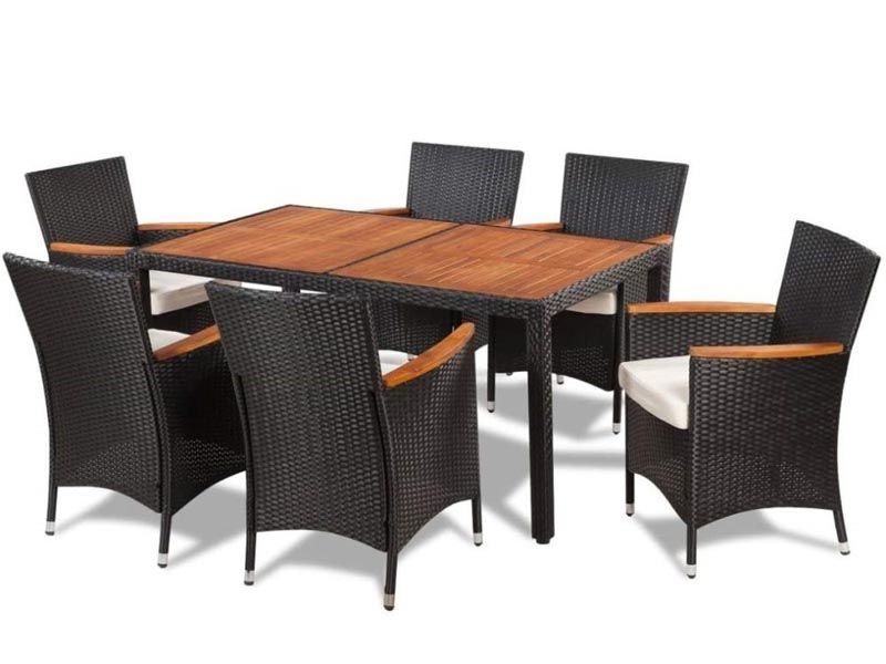 комплект плетеной мебели AFM-460B 150x90 Brown (6+1) цвет коричневый