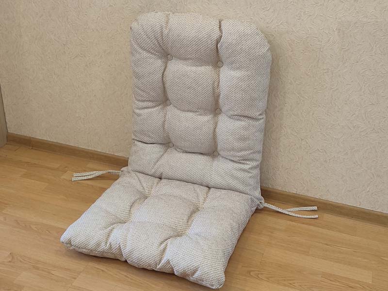 Подушка для кресло-качалки из ротанга с прямоугольной спинкой бежевая