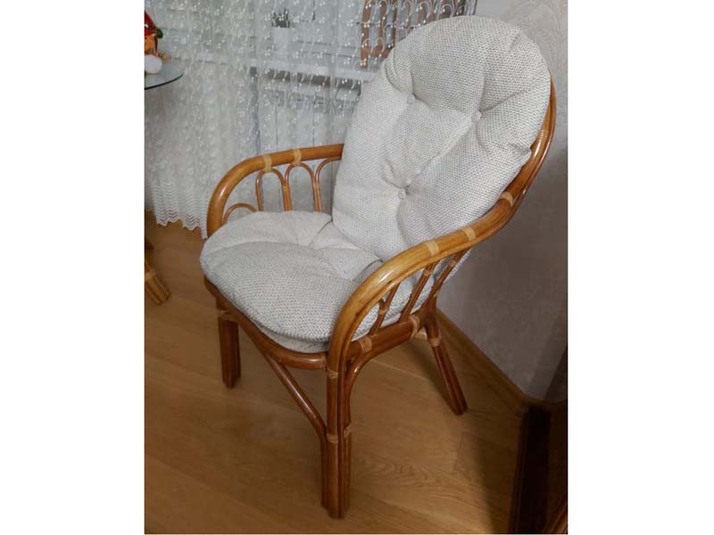Подушка для стула из ротанга Cozy 04/16 ткань рогожка бежевая
